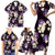 Purple Tropical Hawaii Family Matching Short Sleeve Bodycon Dress and Hawaiian Shirt Seamless Monstera Plumeria Hawaiian Pattern - Polynesian Pride