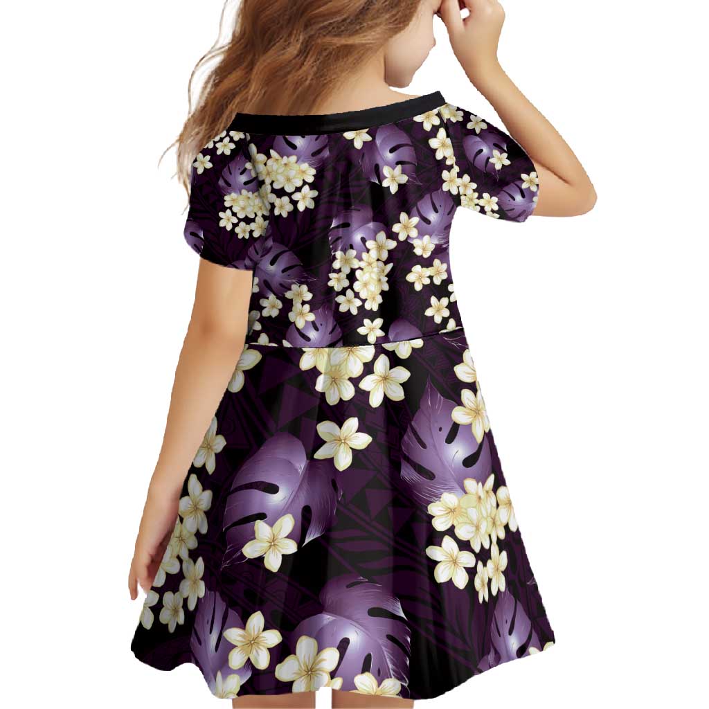 Purple Tropical Hawaii Family Matching Tank Maxi Dress and Hawaiian Shirt Seamless Monstera Plumeria Hawaiian Pattern - Polynesian Pride