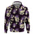 Purple Tropical Hawaii Hoodie Seamless Monstera Plumeria Hawaiian Pattern - Polynesian Pride