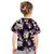 Purple Tropical Hawaii Kid T Shirt Seamless Monstera Plumeria Hawaiian Pattern - Polynesian Pride