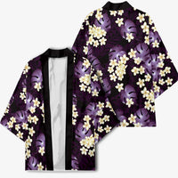 Purple Tropical Hawaii Kimono Seamless Monstera Plumeria Hawaiian Pattern - Polynesian Pride