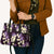Purple Tropical Hawaii Leather Bag Seamless Monstera Plumeria Hawaiian Pattern - Polynesian Pride