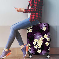 Purple Tropical Hawaii Luggage Cover Seamless Monstera Plumeria Hawaiian Pattern - Polynesian Pride