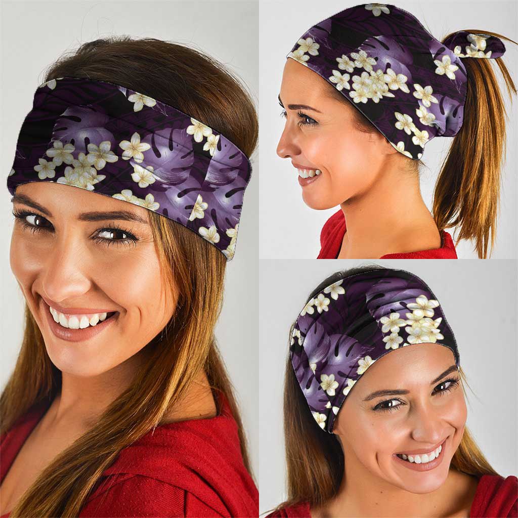 Purple Tropical Hawaii Neck Gaiter Seamless Monstera Plumeria Hawaiian Pattern - Polynesian Pride
