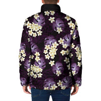 Purple Tropical Hawaii Padded Jacket Seamless Monstera Plumeria Hawaiian Pattern LT14 - Polynesian Pride