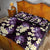 Purple Tropical Hawaii Quilt Bed Set Seamless Monstera Plumeria Hawaiian Pattern - Polynesian Pride