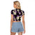 Purple Tropical Hawaii Raglan Cropped T Shirt Seamless Monstera Plumeria Hawaiian Pattern - Polynesian Pride