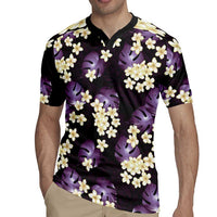 Purple Tropical Hawaii Rugby Jersey Seamless Monstera Plumeria Hawaiian Pattern - Polynesian Pride