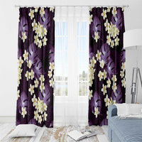 Purple Tropical Hawaii Window Curtain Seamless Monstera Plumeria Hawaiian Pattern - Polynesian Pride