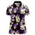 Purple Tropical Hawaii Women Polo Shirt Seamless Monstera Plumeria Hawaiian Pattern - Polynesian Pride