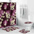 Pink Tropical Hawaii Bathroom Set Seamless Monstera Plumeria Hawaiian Pattern - Polynesian Pride