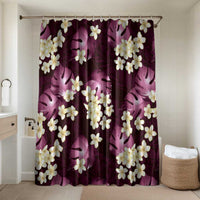 Pink Tropical Hawaii Bathroom Set Seamless Monstera Plumeria Hawaiian Pattern - Polynesian Pride