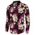 Pink Tropical Hawaii Button Sweatshirt Seamless Monstera Plumeria Hawaiian Pattern - Polynesian Pride