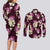 Pink Tropical Hawaii Couples Matching Long Sleeve Bodycon Dress and Long Sleeve Button Shirt Seamless Monstera Plumeria Hawaiian Pattern - Polynesian Pride