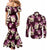 Pink Tropical Hawaii Couples Matching Mermaid Dress and Long Sleeve Button Shirt Seamless Monstera Plumeria Hawaiian Pattern - Polynesian Pride