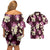 Pink Tropical Hawaii Couples Matching Off Shoulder Short Dress and Hawaiian Shirt Seamless Monstera Plumeria Hawaiian Pattern - Polynesian Pride