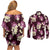 Pink Tropical Hawaii Couples Matching Off Shoulder Short Dress and Long Sleeve Button Shirt Seamless Monstera Plumeria Hawaiian Pattern - Polynesian Pride