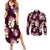 Pink Tropical Hawaii Couples Matching Summer Maxi Dress and Long Sleeve Button Shirt Seamless Monstera Plumeria Hawaiian Pattern - Polynesian Pride