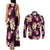 Pink Tropical Hawaii Couples Matching Tank Maxi Dress and Long Sleeve Button Shirt Seamless Monstera Plumeria Hawaiian Pattern - Polynesian Pride