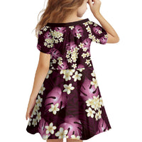 Pink Tropical Hawaii Family Matching Long Sleeve Bodycon Dress and Hawaiian Shirt Seamless Monstera Plumeria Hawaiian Pattern - Polynesian Pride