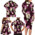 Pink Tropical Hawaii Family Matching Long Sleeve Bodycon Dress and Hawaiian Shirt Seamless Monstera Plumeria Hawaiian Pattern - Polynesian Pride