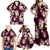 Pink Tropical Hawaii Family Matching Off Shoulder Maxi Dress and Hawaiian Shirt Seamless Monstera Plumeria Hawaiian Pattern - Polynesian Pride