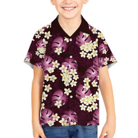 Pink Tropical Hawaii Family Matching Puletasi and Hawaiian Shirt Seamless Monstera Plumeria Hawaiian Pattern - Polynesian Pride
