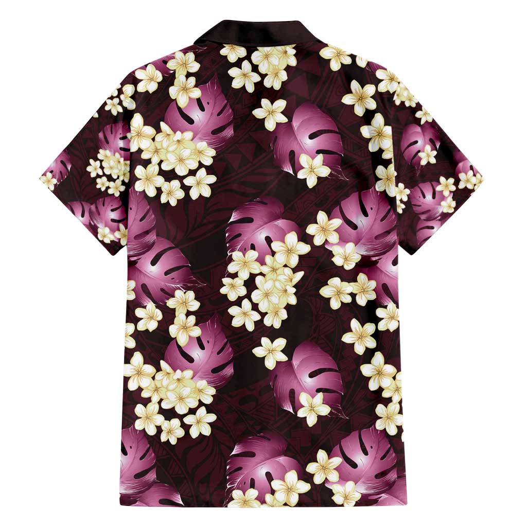 Pink Tropical Hawaii Family Matching Summer Maxi Dress and Hawaiian Shirt Seamless Monstera Plumeria Hawaiian Pattern - Polynesian Pride