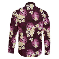 Pink Tropical Hawaii Family Matching Summer Maxi Dress and Hawaiian Shirt Seamless Monstera Plumeria Hawaiian Pattern - Polynesian Pride