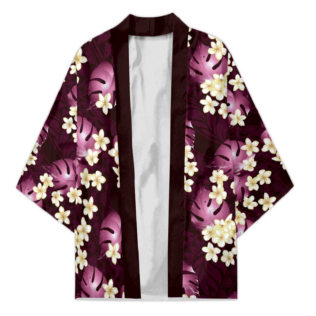 Pink Tropical Hawaii Kimono Seamless Monstera Plumeria Hawaiian Pattern - Polynesian Pride