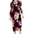 Pink Tropical Hawaii Long Sleeve Bodycon Dress Seamless Monstera Plumeria Hawaiian Pattern - Polynesian Pride