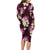 Pink Tropical Hawaii Long Sleeve Bodycon Dress Seamless Monstera Plumeria Hawaiian Pattern - Polynesian Pride