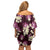 Pink Tropical Hawaii Off Shoulder Short Dress Seamless Monstera Plumeria Hawaiian Pattern - Polynesian Pride