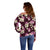 Pink Tropical Hawaii Off Shoulder Sweater Seamless Monstera Plumeria Hawaiian Pattern - Polynesian Pride