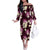 Pink Tropical Hawaii Off The Shoulder Long Sleeve Dress Seamless Monstera Plumeria Hawaiian Pattern - Polynesian Pride