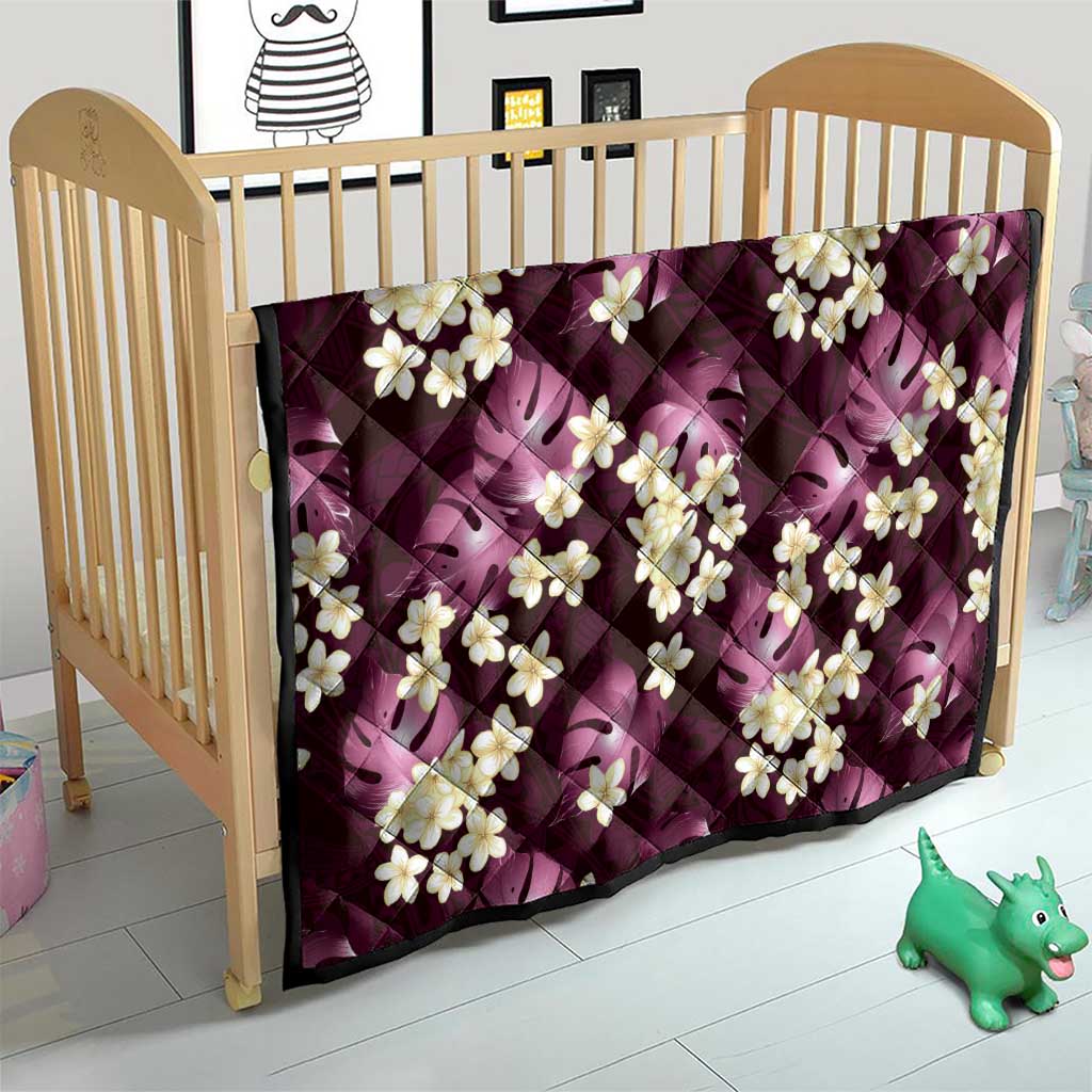 Pink Tropical Hawaii Quilt Seamless Monstera Plumeria Hawaiian Pattern - Polynesian Pride