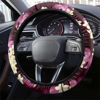 Pink Tropical Hawaii Steering Wheel Cover Seamless Monstera Plumeria Hawaiian Pattern - Polynesian Pride