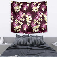 Pink Tropical Hawaii Tapestry Seamless Monstera Plumeria Hawaiian Pattern - Polynesian Pride