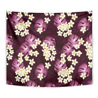 Pink Tropical Hawaii Tapestry Seamless Monstera Plumeria Hawaiian Pattern - Polynesian Pride