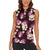 Pink Tropical Hawaii Women Sleeveless Polo Shirt Seamless Monstera Plumeria Hawaiian Pattern - Polynesian Pride