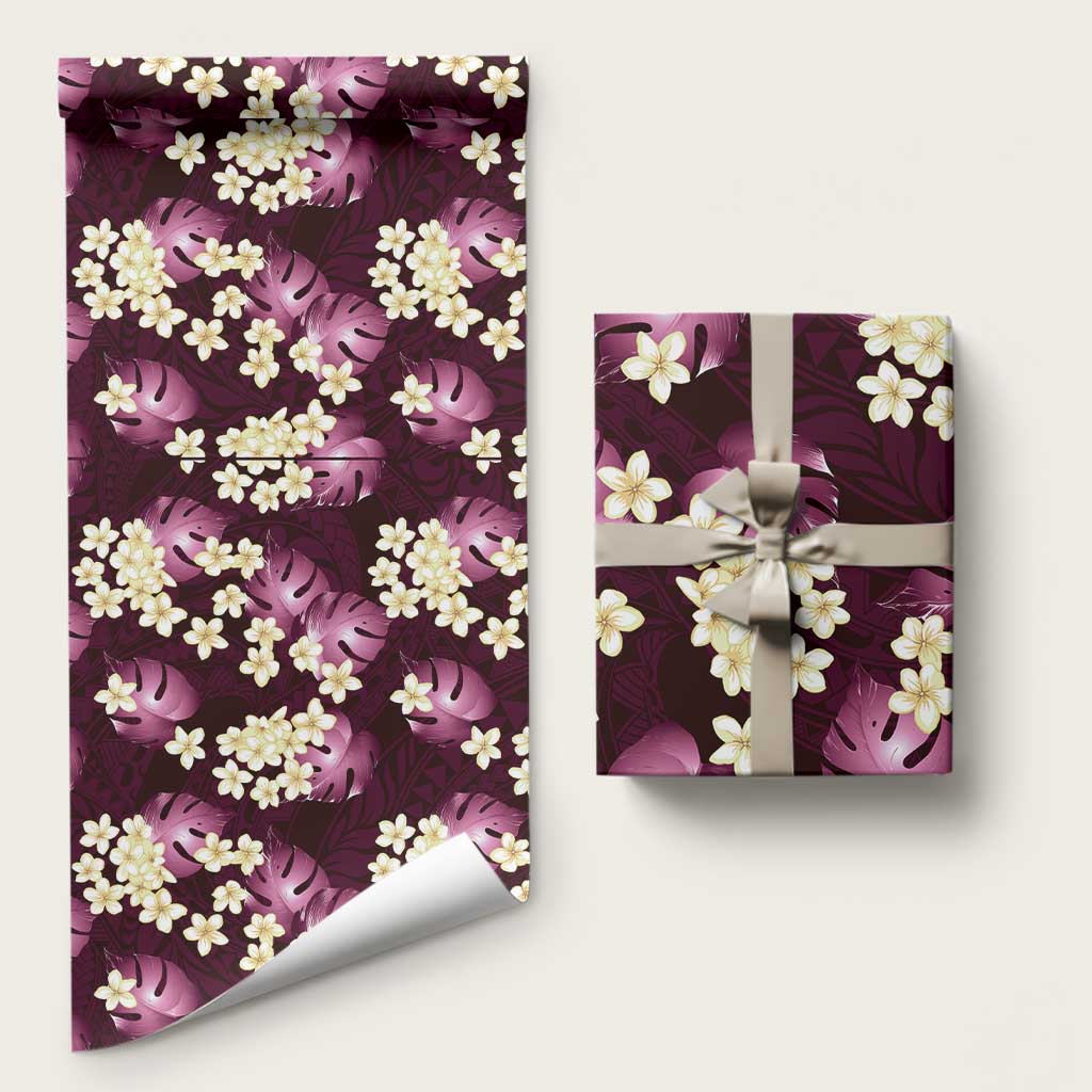 Pink Tropical Hawaii Wrapping Paper Seamless Monstera Plumeria Hawaiian Pattern LT14 58" × 23" Pink - Polynesian Pride