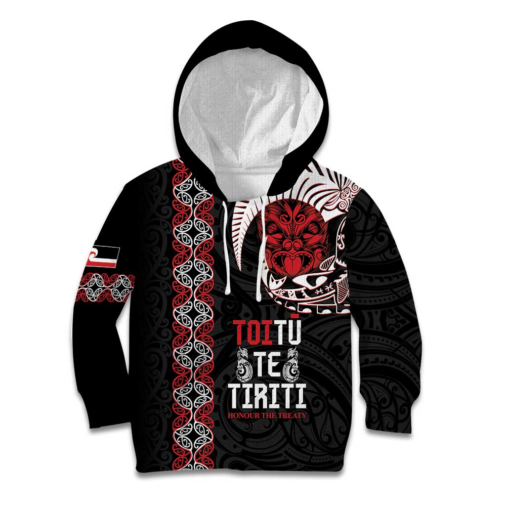 Aotearoa Toitu Te Tiriti Kid Hoodie Honour The Treaty Maori Haka