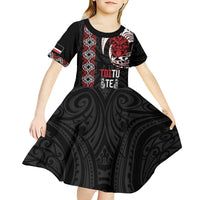 Aotearoa Toitu Te Tiriti Kid Short Sleeve Dress Honour The Treaty Maori Haka