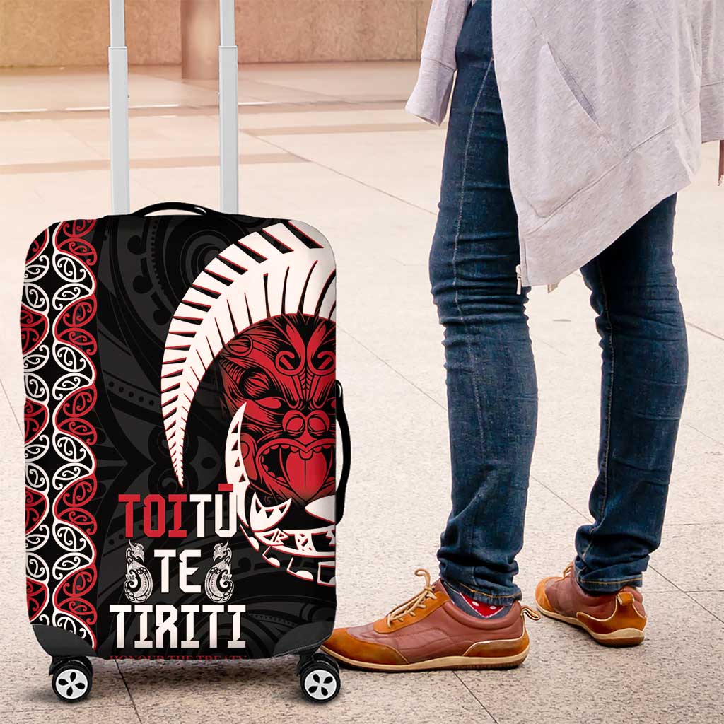 Aotearoa Toitu Te Tiriti Luggage Cover Honour The Treaty Maori Haka