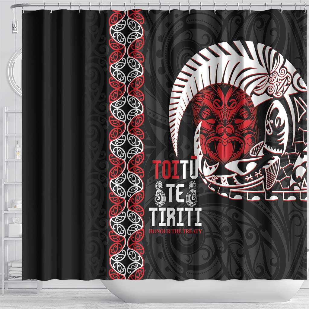 Aotearoa Toitu Te Tiriti Shower Curtain Honour The Treaty Maori Haka