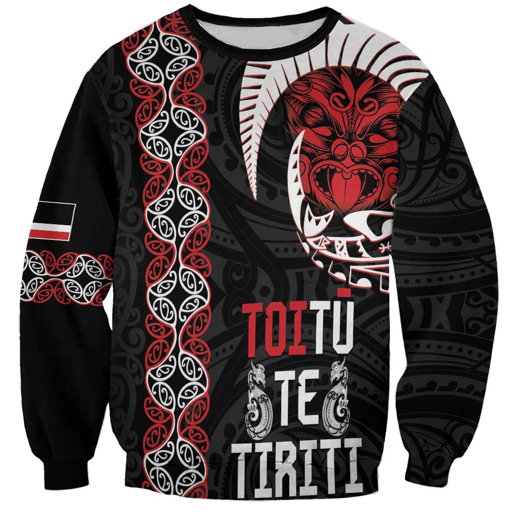 Aotearoa Toitu Te Tiriti Sweatshirt Honour The Treaty Maori Haka