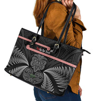 Aotearoa Toitu Te Tiriti Leather Tote Bag Stand Together! Stand Stronger! - NZ Tiki LT14 - Polynesian Pride