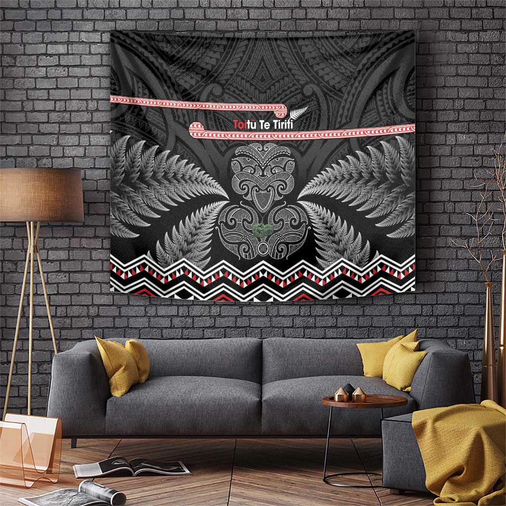 Aotearoa Toitu Te Tiriti Tapestry Stand Together! Stand Stronger! - NZ Tiki LT14 Black - Polynesian Pride