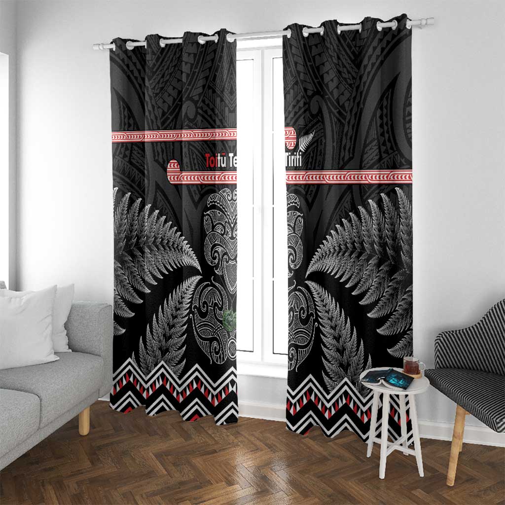 Aotearoa Toitu Te Tiriti Window Curtain Stand Together! Stand Stronger! - NZ Tiki