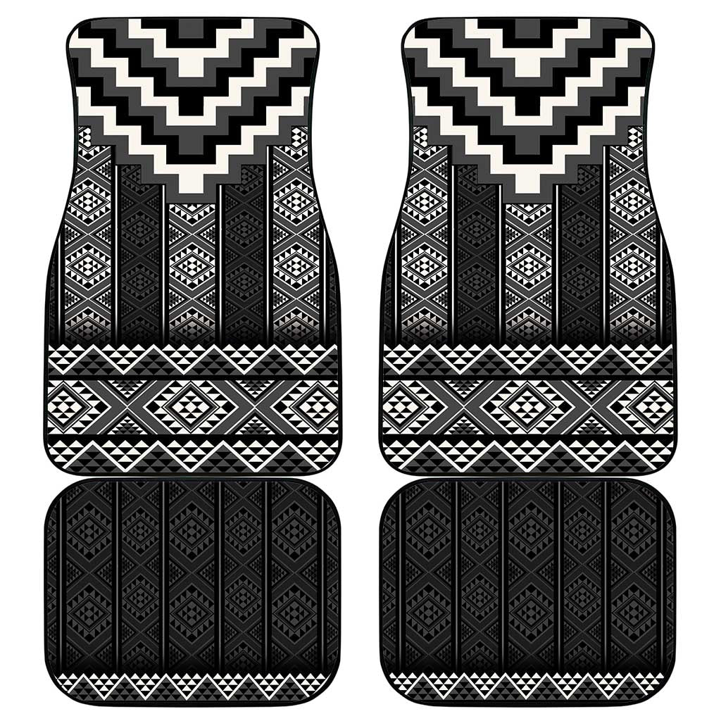 Black Taniko Aotearoa Car Mats Niho Taniwha Mix Poutama LT14